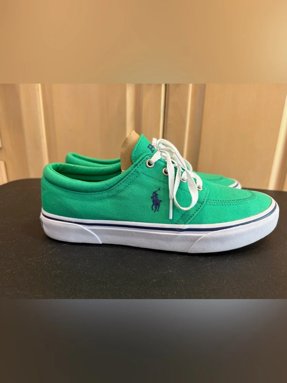Polo Ralph Lauren Green Canvas Deck Shoes Size 9.5